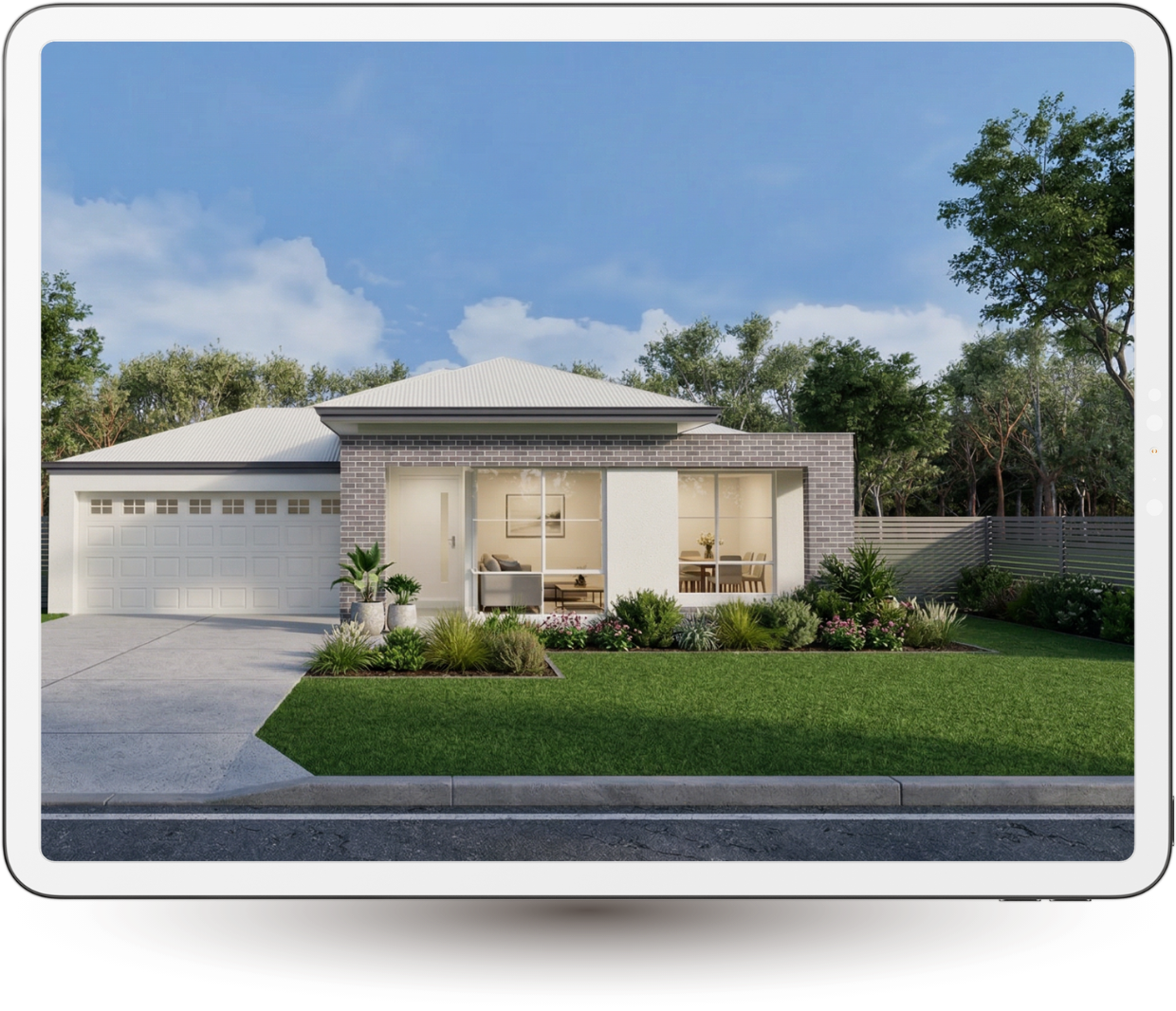 Photo-real 3D render of a home