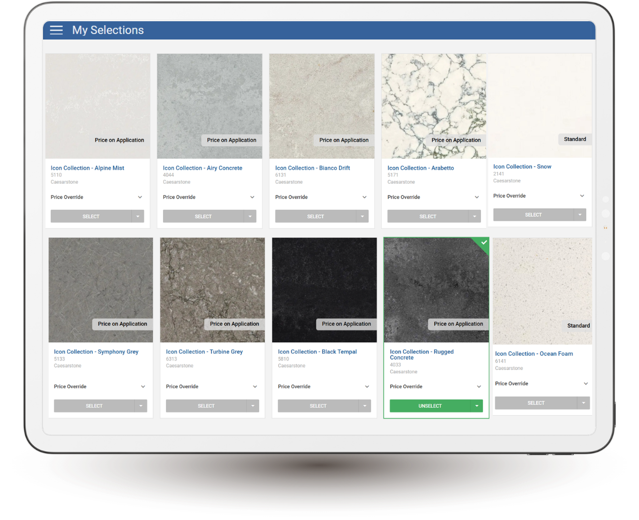 Constructive product screen