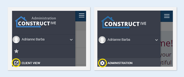 client view admin view easy switch